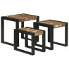 Stolik Nesting 3 pcs Lite drewno odzyskane i metal