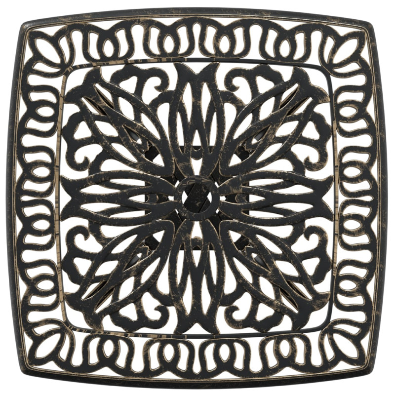 Stolik ogrodowy, brąz, 53x53x53 cm, odlewane aluminium