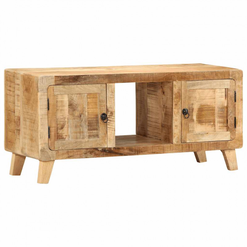 Szafka RTV 105x46x32 cm Drewno lite Surowe Mango