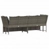 Sofa ogrodowa z poduszkami, szara, polirattanowa