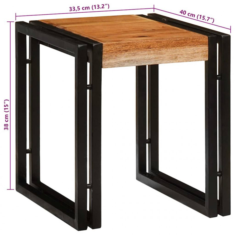 Stolik Nesting 3 pcs Lite drewno akacjowe i metal