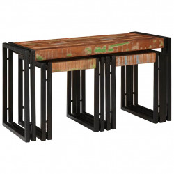 Stolik Nesting 3 pcs Lite drewno odzyskane i metal