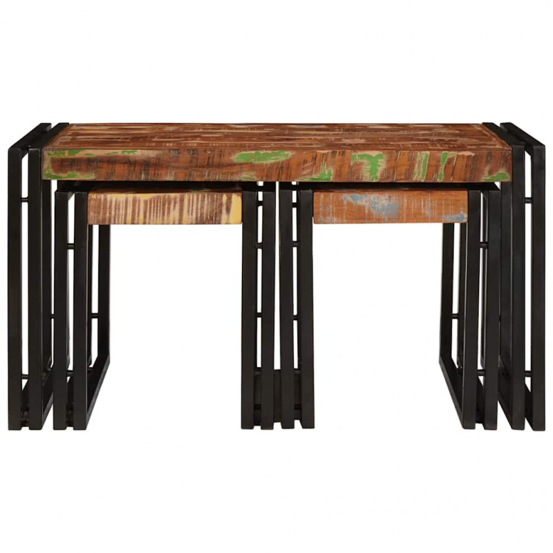 Stolik Nesting 3 pcs Lite drewno odzyskane i metal