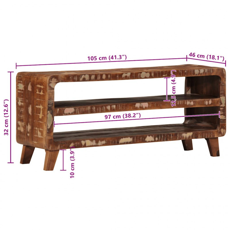 Szafka RTV 105x46x32 cm Drewno lite odzyskane
