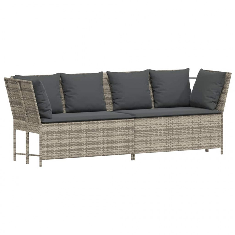 Sofa ogrodowa z poduszkami Jasnoszary polirattan