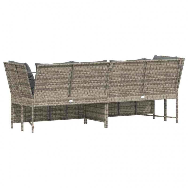 Sofa ogrodowa z poduszkami Jasnoszary polirattan