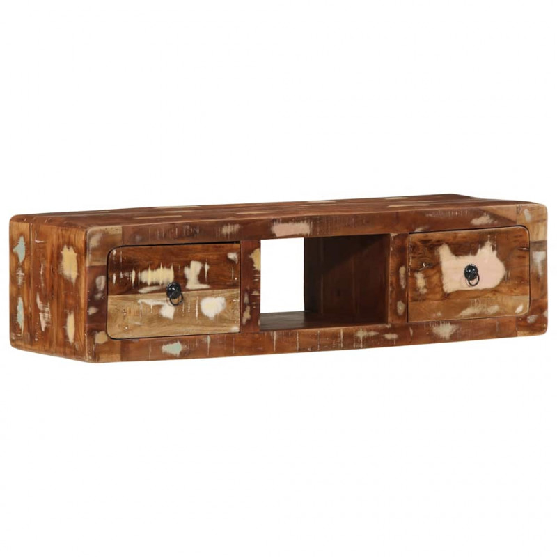 Szafka ścienna pod TV 100x32x25 cm lite drewno odzyskane