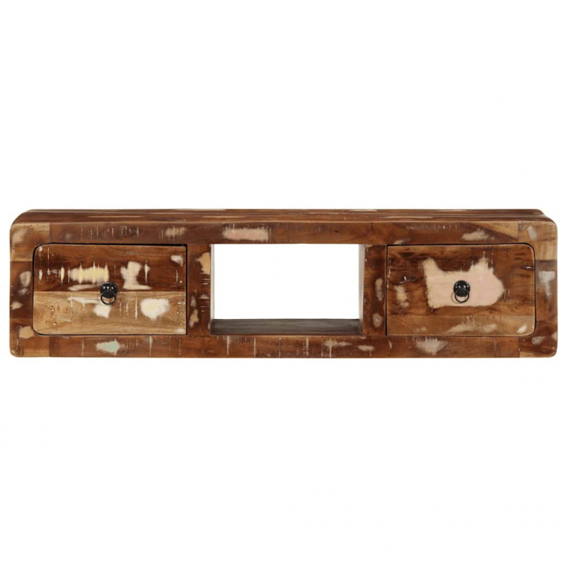 Szafka ścienna pod TV 100x32x25 cm lite drewno odzyskane