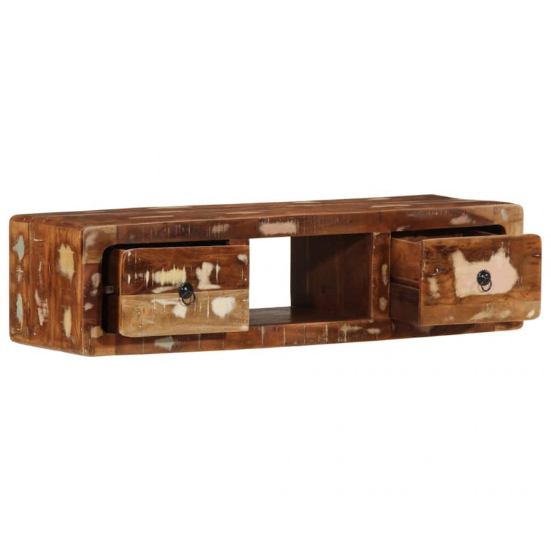 Szafka ścienna pod TV 100x32x25 cm lite drewno odzyskane