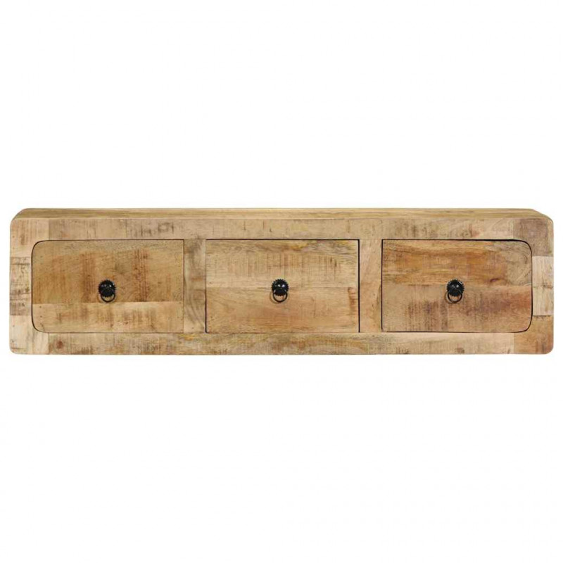 Szafka ścienna pod TV 100x32x25 cm Drewno lite, surowe, mango