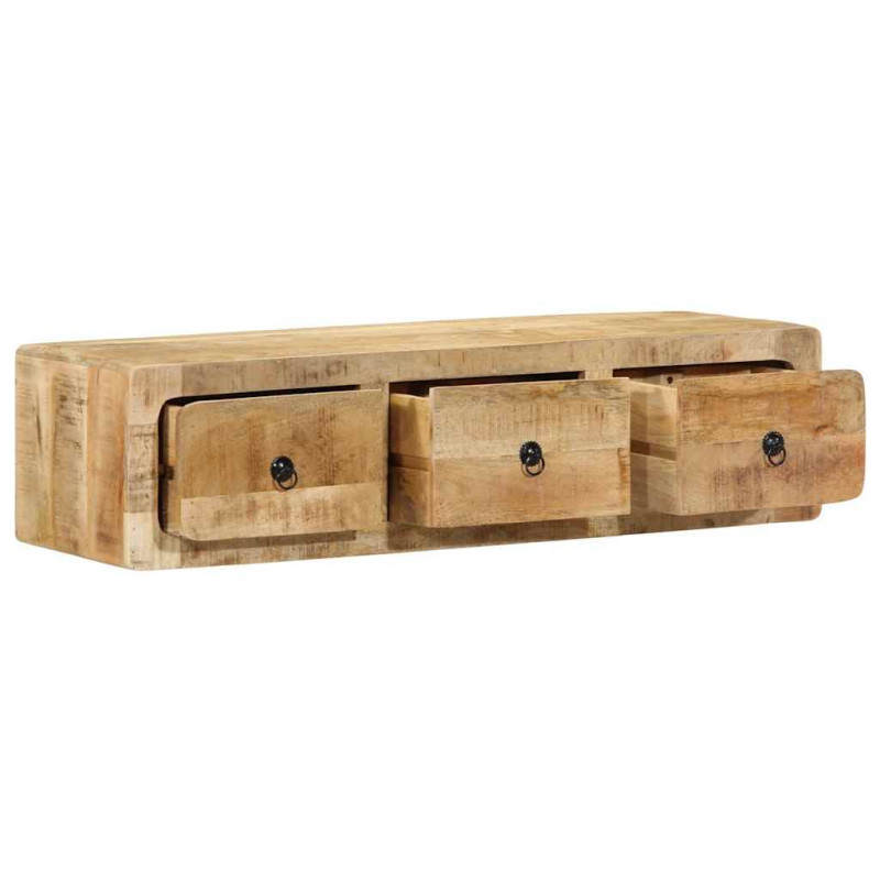 Szafka ścienna pod TV 100x32x25 cm Drewno lite, surowe, mango