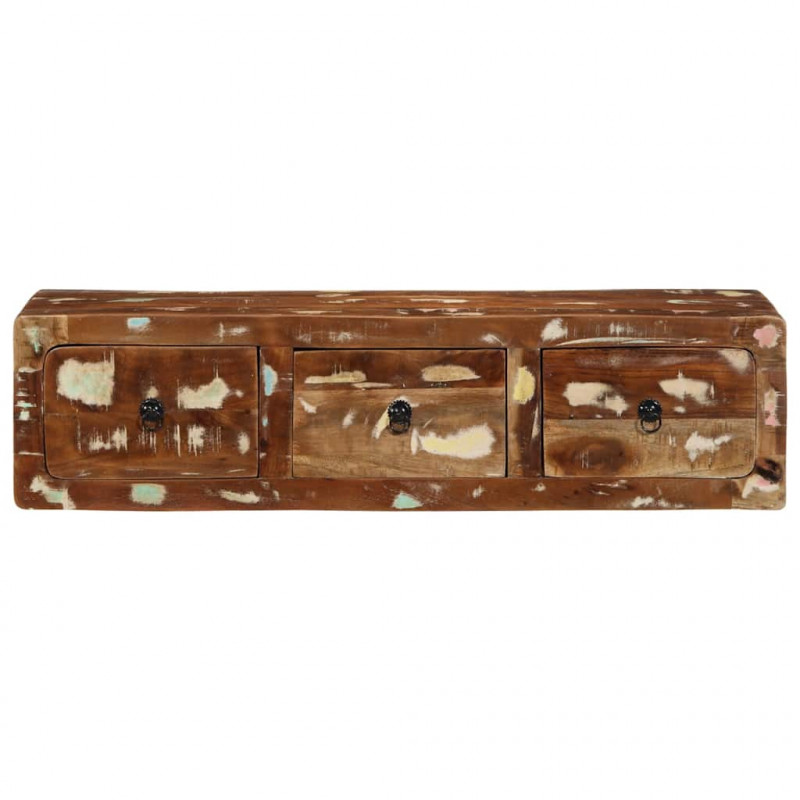 Szafka ścienna pod TV 100x32x25 cm lite drewno odzyskane