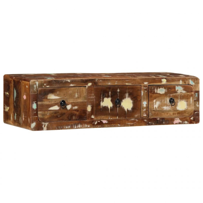 Szafka ścienna pod TV 100x32x25 cm lite drewno odzyskane