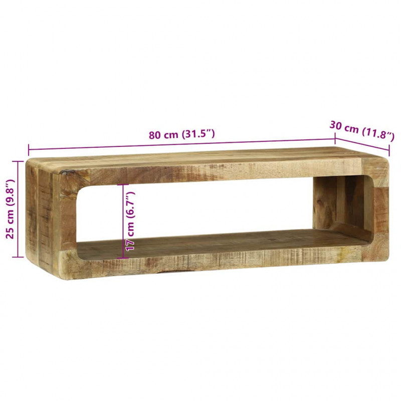 Szafka pod telewizor Brązowy 80 x 30 x 25 cm Lite drewno mango