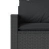 Sofa ogrodowa z poduszkami, 3-osobowa, czarna, polirattan