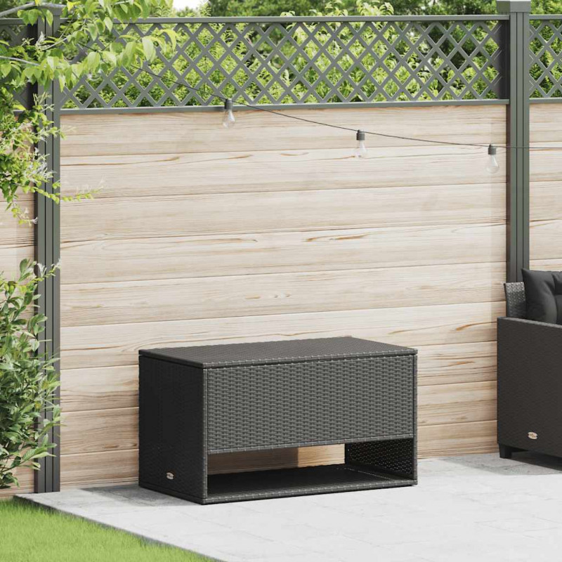 Pudełko na poduszki ogrodowe czarne 100x55x55,5 cm polirattan
