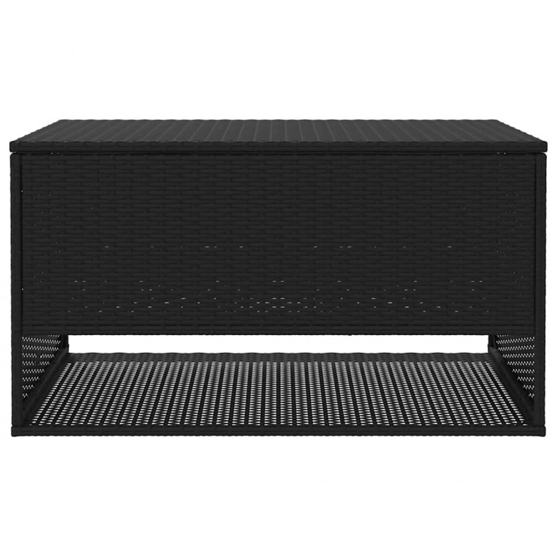 Pudełko na poduszki ogrodowe czarne 100x55x55,5 cm polirattan