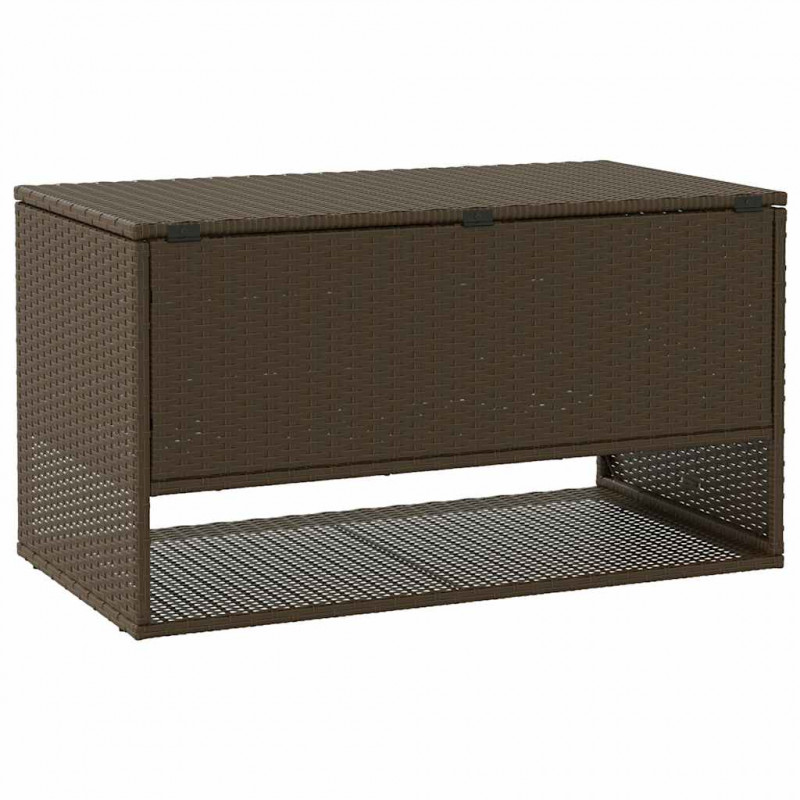 Skrzynka na poduszki ogrodowe Brązowa 100x55x55,5 cm Polirattan