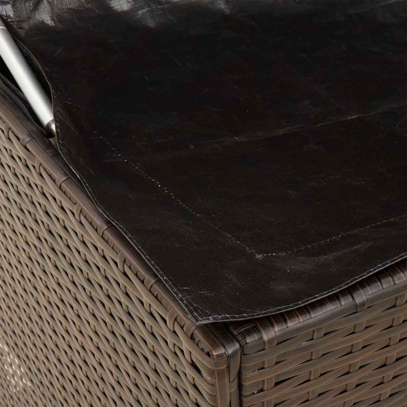 Skrzynka na poduszki ogrodowe Brązowa 100x55x55,5 cm Polirattan