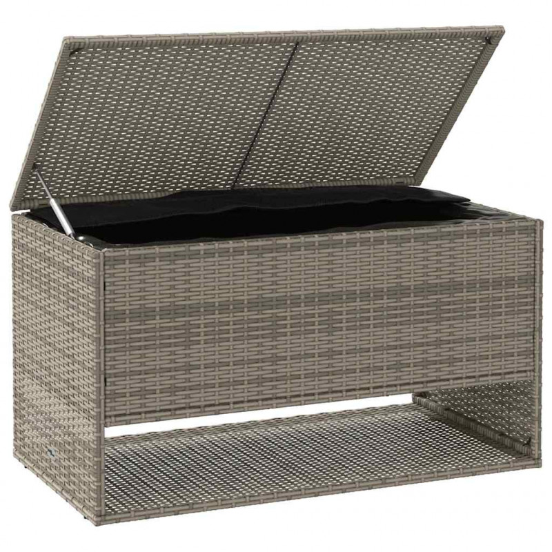 Skrzynka na poduszki ogrodowe Szara 100x55x55,5 cm Polirattan