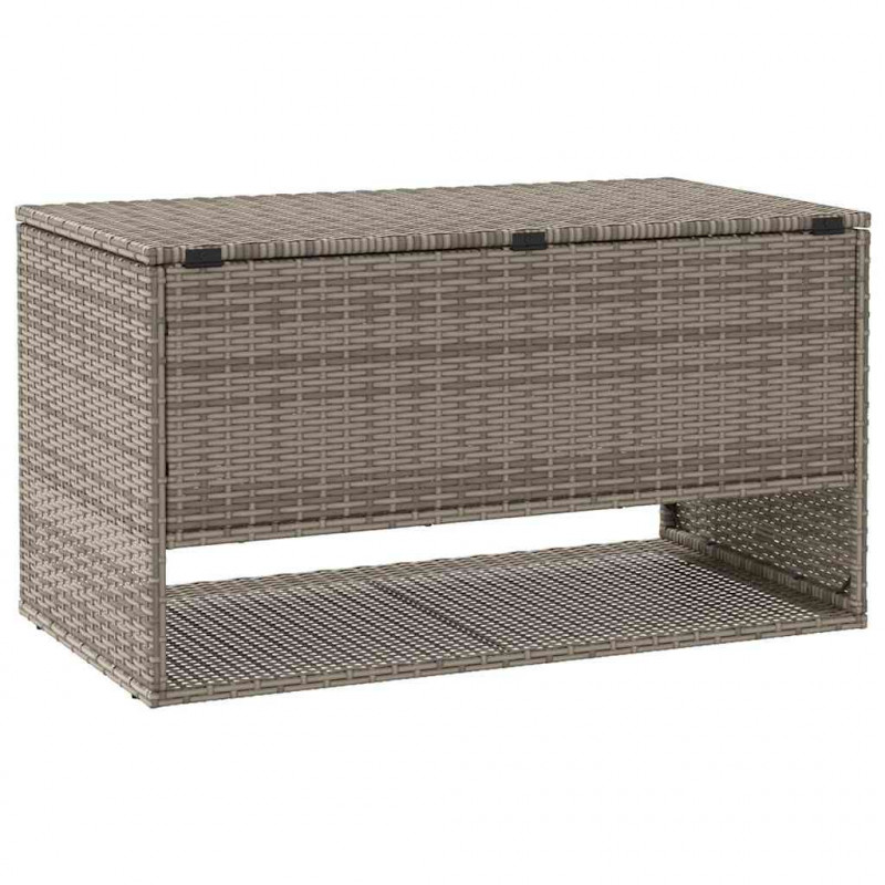 Skrzynka na poduszki ogrodowe Szara 100x55x55,5 cm Polirattan