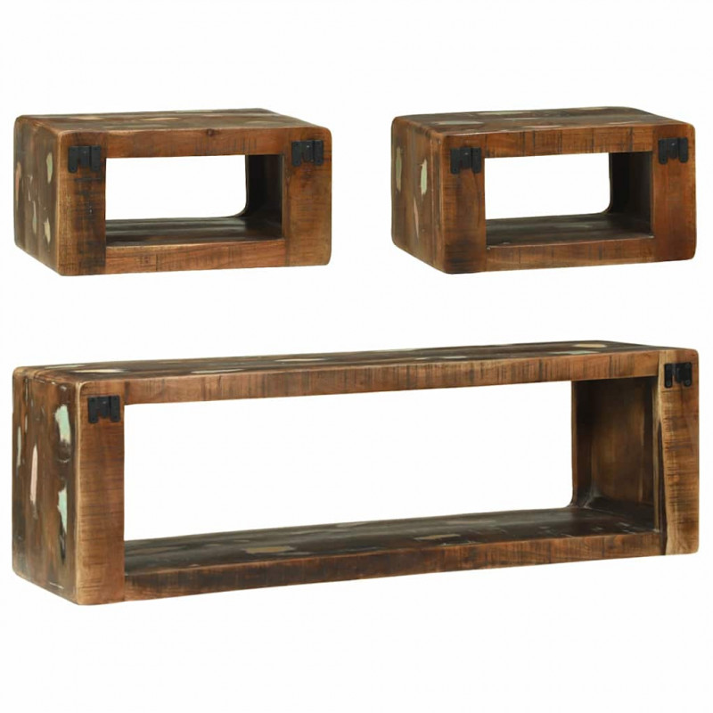 Zestaw szafek RTV 3 pcs Wielokolorowe Lite drewno z odzysku