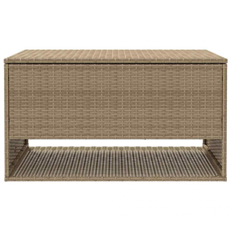 Skrzynka na poduszki ogrodowe beżowa 100x55x55,5 cm polirattan