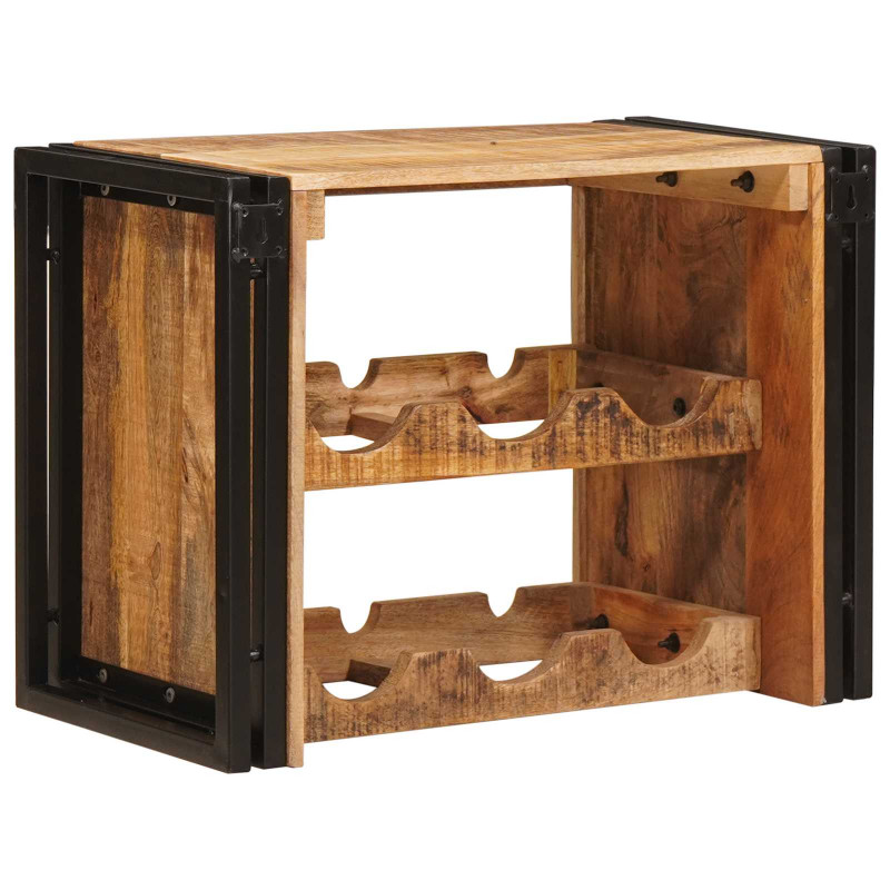 Regał na wino Brązowy 100 x 45 x 33 cm Lite Surowe Drewno Mango