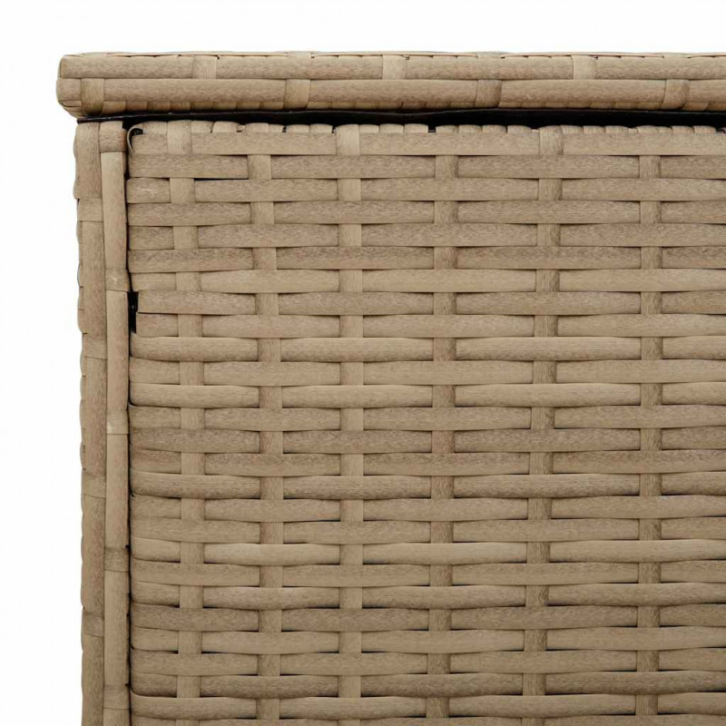 Skrzynka na poduszki ogrodowe beżowa 100x55x55,5 cm polirattan