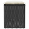 Ławka ogrodowa z poduszką Czarna 110x40x44 cm Polirattan