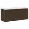 Ławka ogrodowa z poduszką Brązowa 110x40x44 cm Polirattan