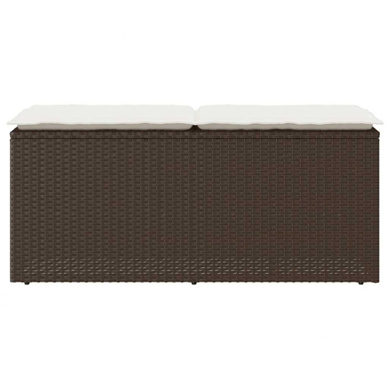 Ławka ogrodowa z poduszką Brązowa 110x40x44 cm Polirattan