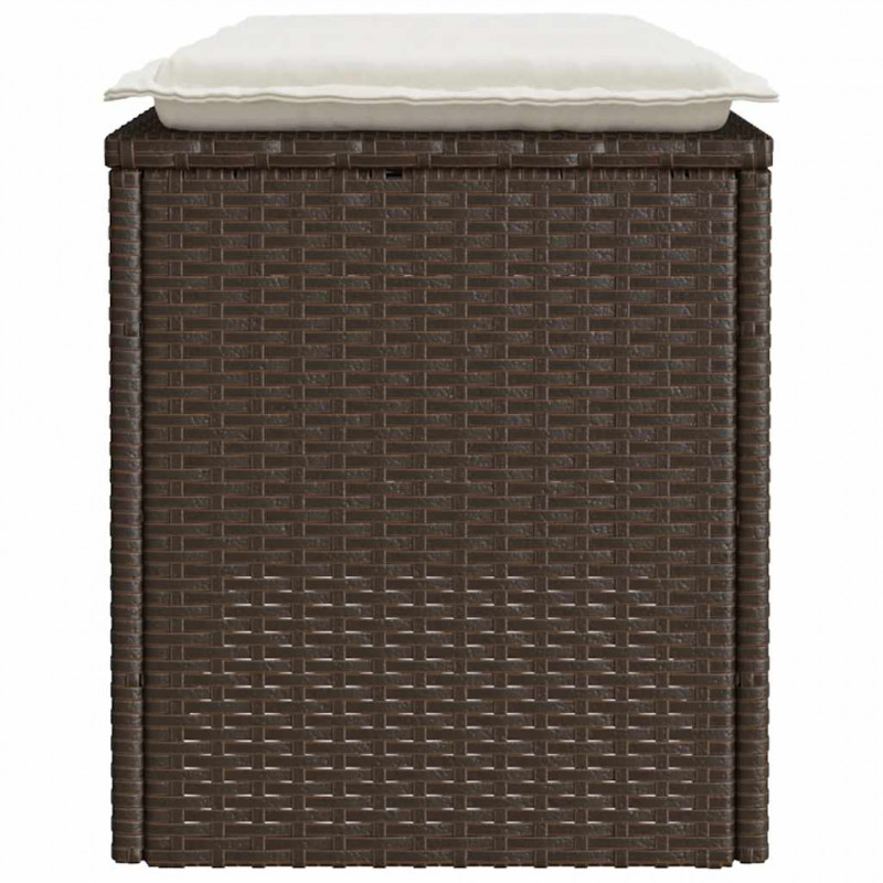 Ławka ogrodowa z poduszką Brązowa 110x40x44 cm Polirattan