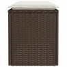 Ławka ogrodowa z poduszką Brązowa 110x40x44 cm Polirattan