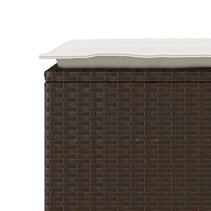 Ławka ogrodowa z poduszką Brązowa 110x40x44 cm Polirattan
