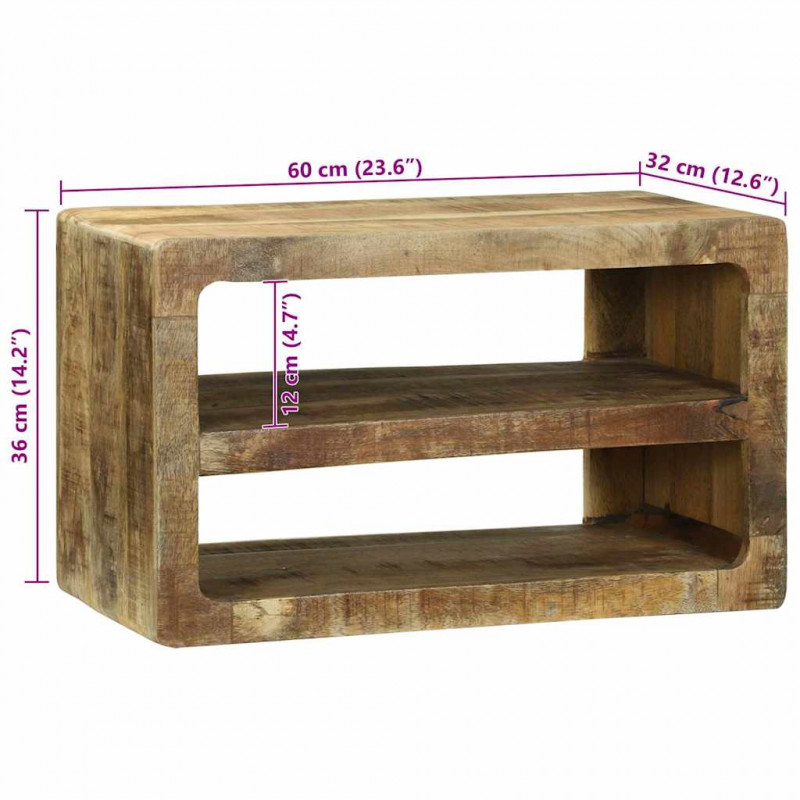 Szafka pod telewizor Brązowy 60 x 32 x 36 cm Lite drewno mango
