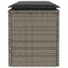 Ławka ogrodowa z poduszką Szara 110x40x44 cm Polirattan