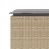 Ławka ogrodowa z poduszką beżowa 110x40x44 cm polirattan