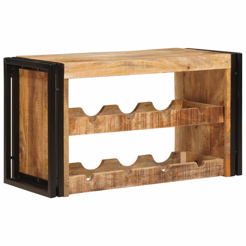 Regał na wino Brązowy 100 x 45 x 33 cm Lite Surowe Drewno Mango