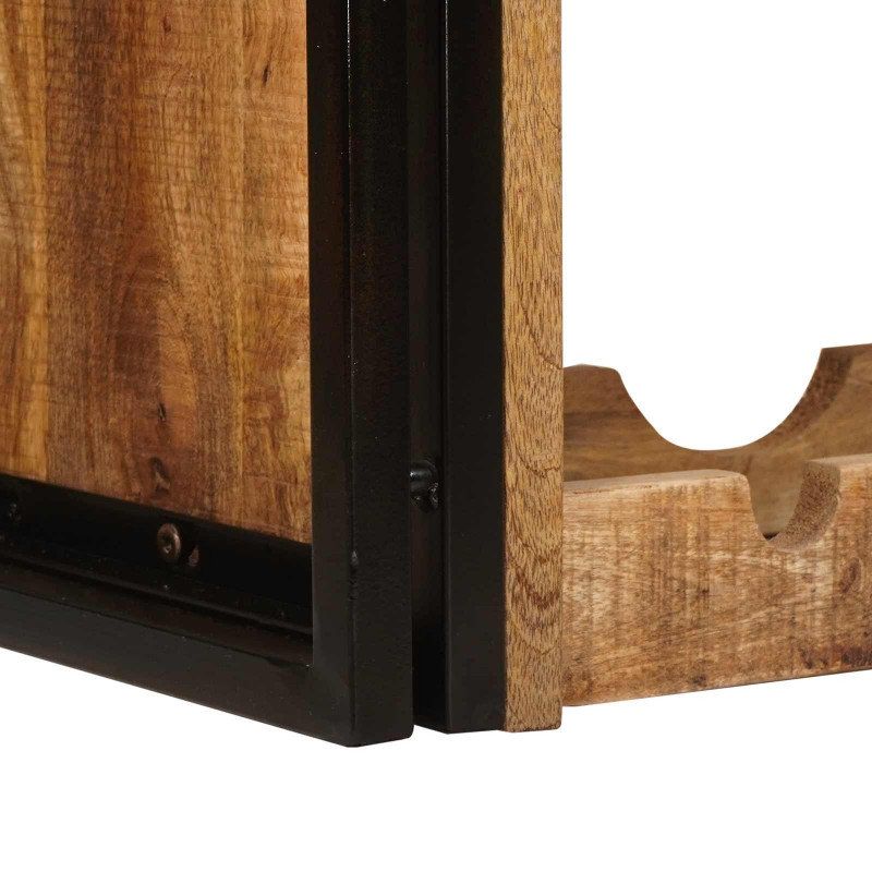 Regał na wino Brązowy 100 x 45 x 33 cm Lite Surowe Drewno Mango