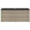 Ławka ogrodowa z poduszką Jasnoszara 110x40x44 cm Polirattan