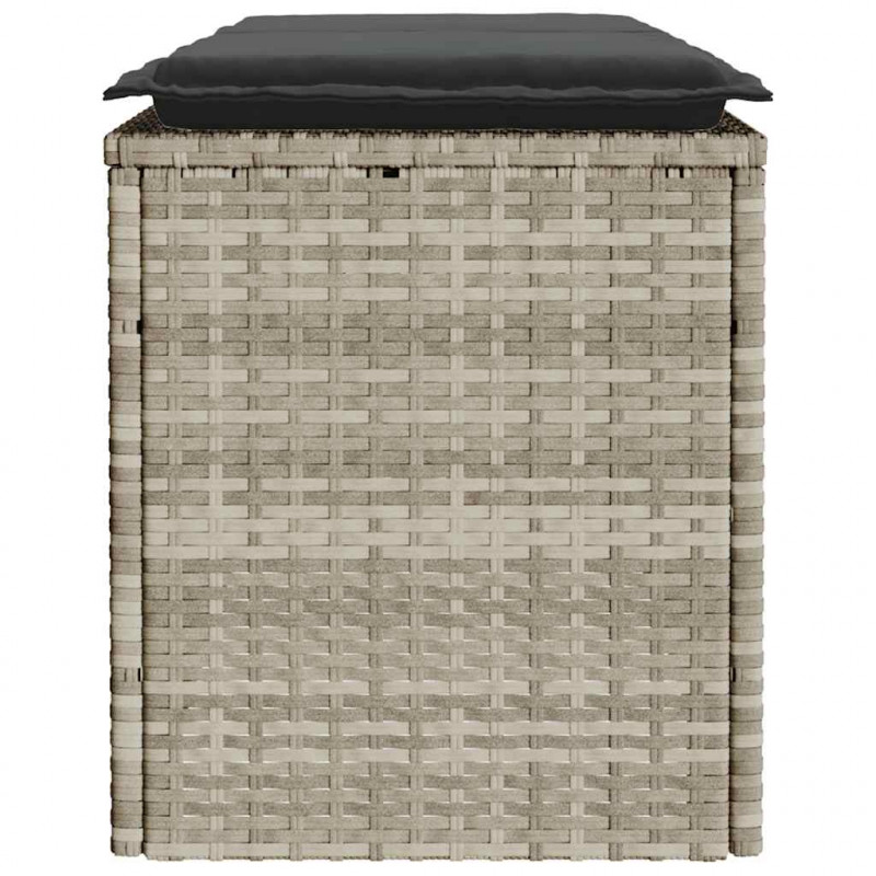 Ławka ogrodowa z poduszką Jasnoszara 110x40x44 cm Polirattan