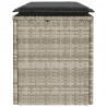 Ławka ogrodowa z poduszką Jasnoszara 110x40x44 cm Polirattan