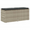 Ławka ogrodowa z poduszką Jasnoszara 110x40x44 cm Polirattan