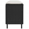 Ławka ogrodowa z poduszką Czarna 110x30x40,5 cm Polirattan
