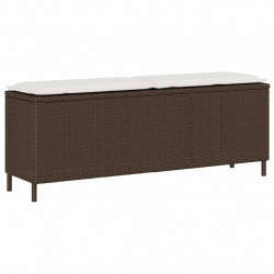 Ławka ogrodowa z poduszką Brązowa 110x30x40,5 cm Polirattan