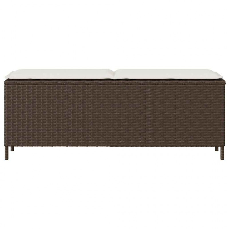 Ławka ogrodowa z poduszką Brązowa 110x30x40,5 cm Polirattan