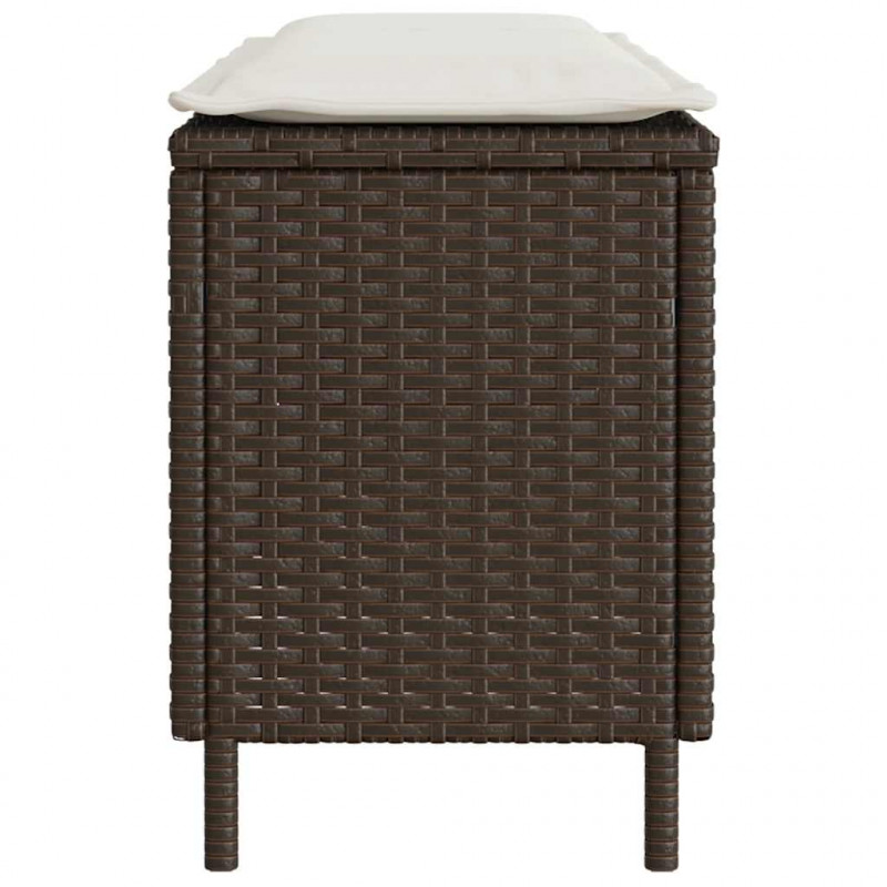 Ławka ogrodowa z poduszką Brązowa 110x30x40,5 cm Polirattan