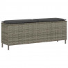 Ławka ogrodowa z poduszką Szara 110x30x40,5 cm Polirattan