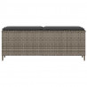 Ławka ogrodowa z poduszką Szara 110x30x40,5 cm Polirattan